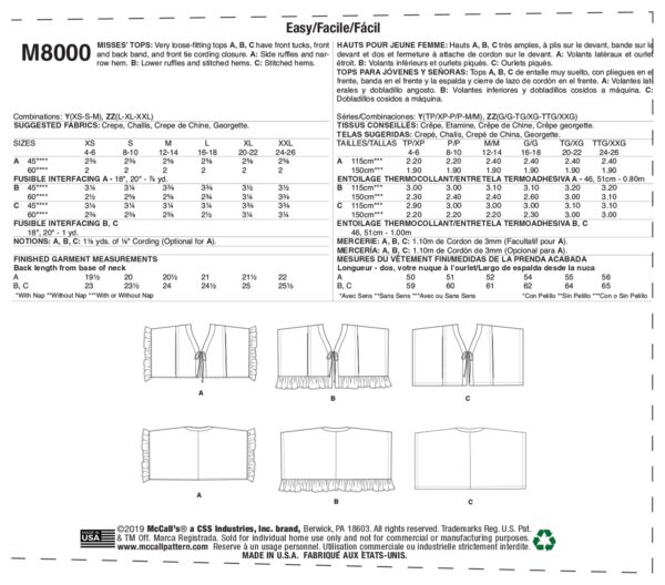 McCall's Schnittmuster M8000 - Weste - Oversize - vorn gebunden – Bild 8
