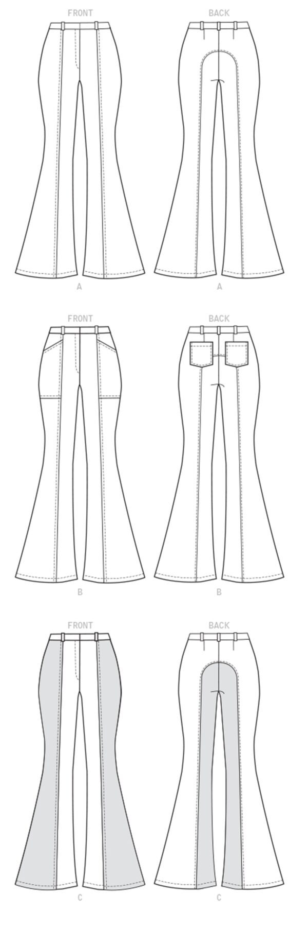 McCall's Schnittmuster M8007 - Hose - Schlaghose - weit ausgestelltes Bein – Bild 8