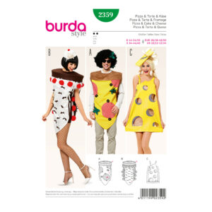 Burda Style Schnittmuster Nr. 2359 - Fasching - Pizza, Torte und Käse Kostüm