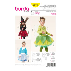 Burda Kids Schnittmuster Nr. 2371 - Fasching - Hexe, Eisprinzessin und Elfe