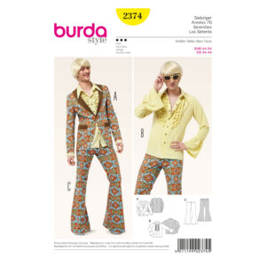 Burda Style Schnittmuster Nr. 2374 - Fasching - Siebziger-Style - Anzug und Hemd