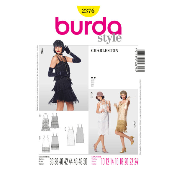 Burda Style Schnittmuster Nr. 2376 - Fasching - Charleston - Kleid