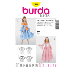 Burda Kids Schnittmuster Nr. 2410 - Fasching - Prinzessin und Tänzerin