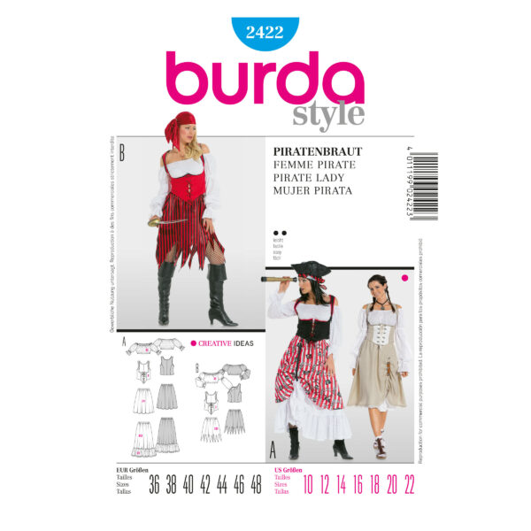 Burda Style Schnittmuster Nr. 2422 - Fasching - Piratenbraut