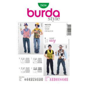 Burda Style Schnittmuster Nr. 2434 - Fasching - Weste - für verschiedene Kostüme