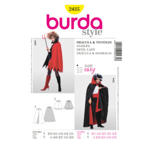 Burda Style Schnittmuster Nr. 2435 - Fasching - Dracula und Teufelin - Cape - Umhang