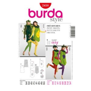 Burda Style Schnittmuster Nr. 2450 - Fasching - Früchtchen - Trauben, Kirsche, Zitrone