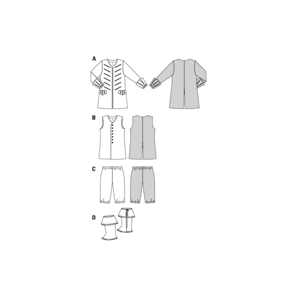 Burda Kids Schnittmuster Nr. 2452 - Fasching - Pirat - Jacke, Hose, Weste – Bild 5