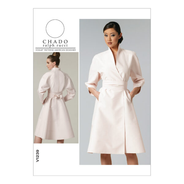 Vogue Schnittmuster V1239 - Kleid - Schwanenhalskleid mit Gürtel