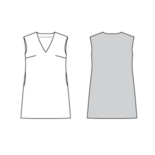 Burda Style Schnittmuster Nr. 6048 - Shiftkleid mit V-Ausschnitt – Bild 5