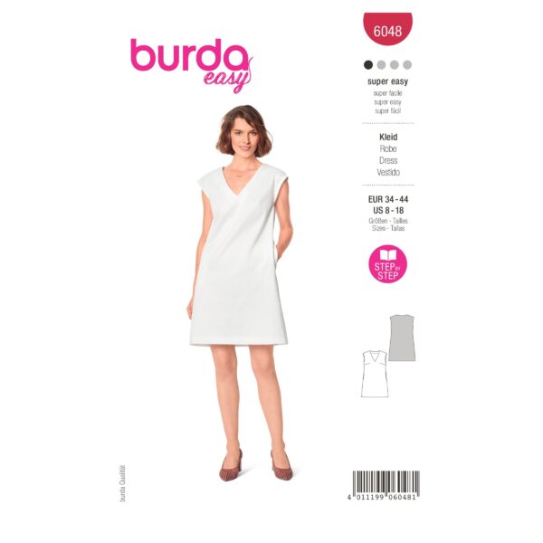 Burda Style Schnittmuster Nr. 6048 - Shiftkleid mit V-Ausschnitt