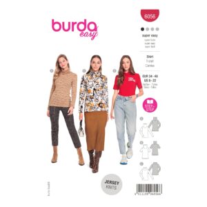 Burda Style Schnittmuster Nr. 6056 - Rolli mit kurzen oder langen Ärmeln