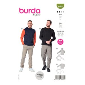 Burda Style Schnittmuster Nr. 6064 - Sweatshirt - Klassiker mit Kapuze oder Halsbündchen