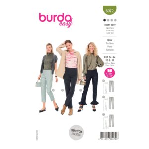 Burda Style Schnittmuster Nr. 6072 - Hosen in schmaler Form mit seitl. Reißverschluss