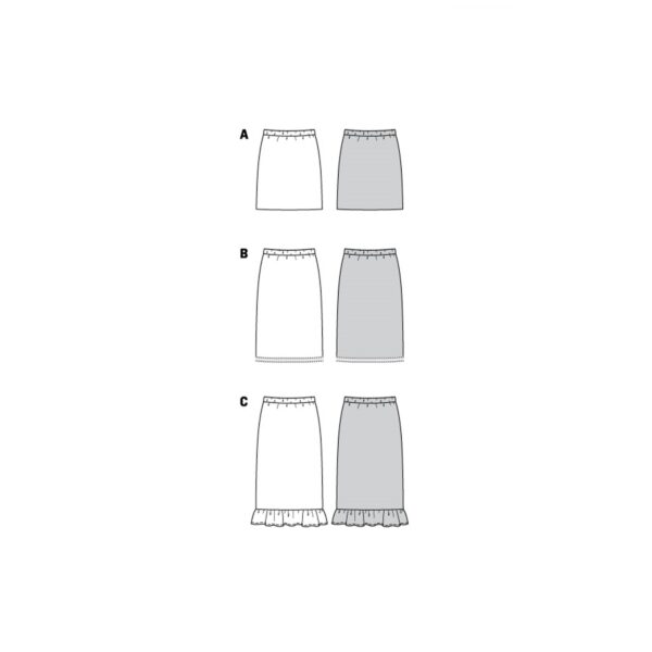 Burda Style Schnittmuster Nr. 6073 - Rock in drei Längen mit Gummibund, schmale Form – Bild 12