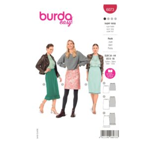 Burda Style Schnittmuster Nr. 6073 - Rock in drei Längen mit Gummibund, schmale Form