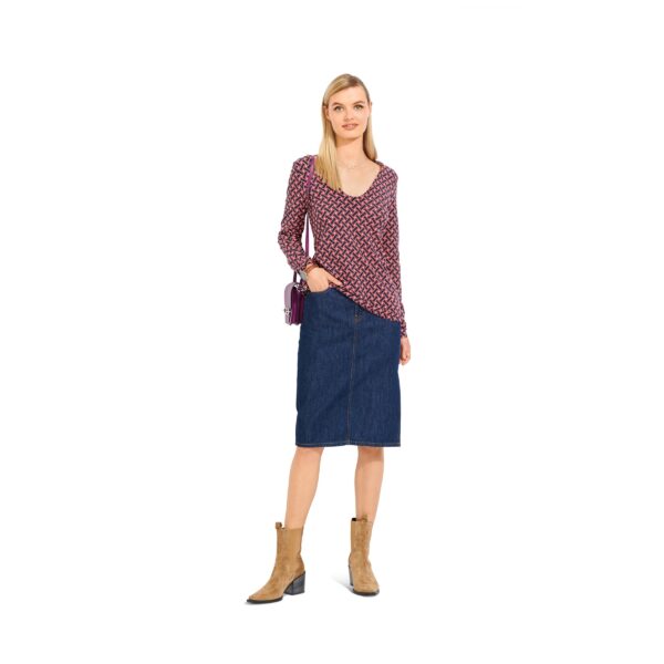 Burda Style Schnittmuster Nr. 6075 - Shirt, Kleid – schmale Form mit V-Ausschnitt – Bild 2