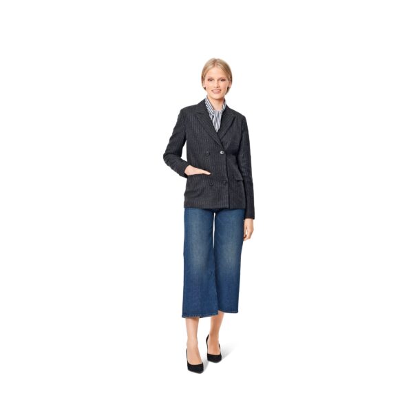 Burda Style Schnittmuster Nr. 6078 - Blazer-Kleid und Jacke – doppelreihig mit Revers – Bild 5