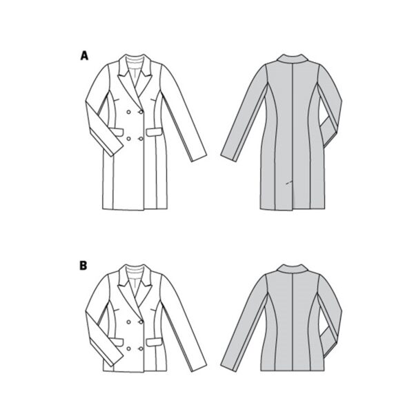 Burda Style Schnittmuster Nr. 6078 - Blazer-Kleid und Jacke – doppelreihig mit Revers – Bild 9