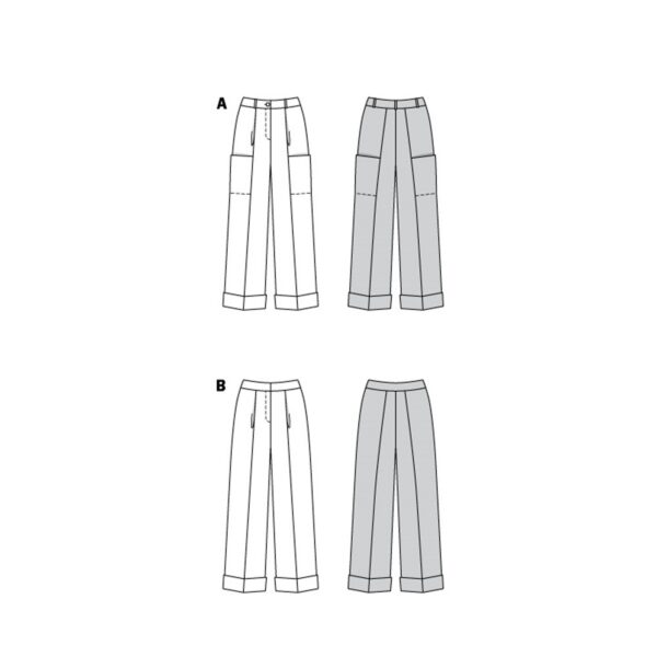 Burda Style Schnittmuster Nr. 6079 - Hose mit Bundfalten und Formbund – Bild 9