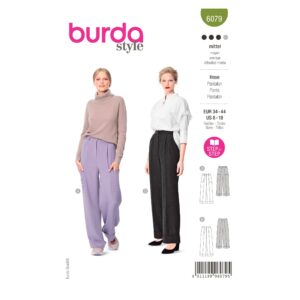 Burda Style Schnittmuster Nr. 6079 - Hose mit Bundfalten und Formbund