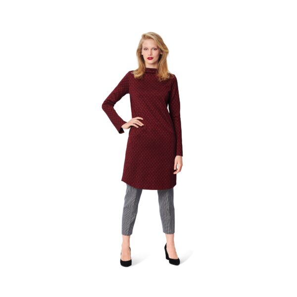 Burda Style Schnittmuster Nr. 6080 - Kleid, Shirt mit angeschnittenem Kragen – Bild 2