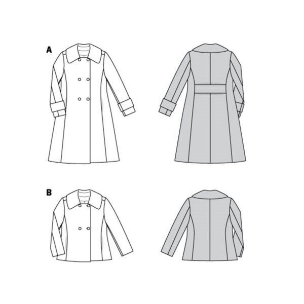 Burda Style Schnittmuster Nr. 6092 - Mantel, Jacke – doppelreihig mit großem Kragen – Bild 11