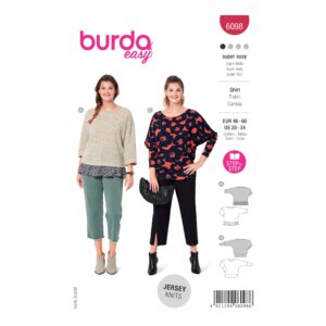 Burda Style Schnittmuster Nr. 6098 - Shirt mit Kimonoärmeln