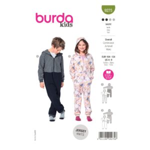 Burda Kids Schnittmuster Nr. 9275 - Overall mit Kapuze