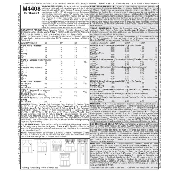 McCall's Schnittmuster M4408 - Heimtextilien-Gardinen-Vorhänge – Bild 9