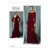 Vogue Schnittmuster V1520 - seitlich gerafftes, langärmliges Kleid mit Perlenbesatz