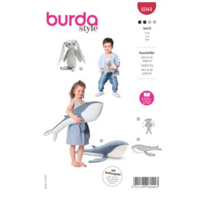Burda Style Schnittmuster Nr. 6044 - Kuscheltiere - Hase und Wal
