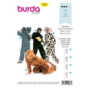 Burda Style Schnittmuster Nr. 2478 - Fasching - Kostüm - Tier-Overall