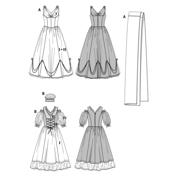 Burda Style Schnittmuster Nr. 2479 - Fasching - Historisches Kostüm - Kaiserin und Wäscherin – Bild 5