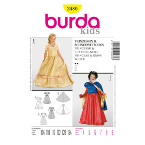 Burda Kids Schnittmuster Nr. 2480 - Fasching - Kostüm - Prinzessin und Schneewittchen