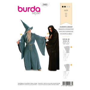 Burda Style Schnittmuster Nr. 2483 - Fasching - Kostüm - Zauberer und Magier