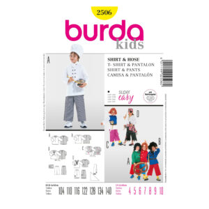 Burda Kids Schnittmuster Nr. 2506 - Fasching - Kostüm - Shirt und Hose - Koch und Piraten und Clowns