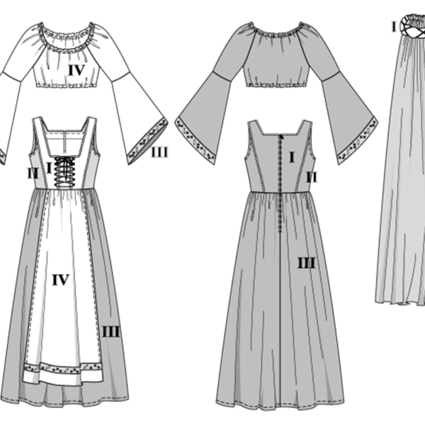 Burda Style Schnittmuster Nr. 2509 - Fasching - Historisches Kostüm - Kleid Burgfräulein – Bild 3
