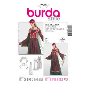 Burda Style Schnittmuster Nr. 2509 - Fasching - Historisches Kostüm - Kleid Burgfräulein