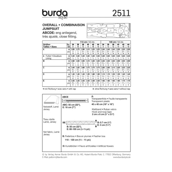 Burda Style Schnittmuster Nr. 2511 - Fasching - Overall - Jumpsuit – Bild 6