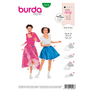 Burda Style Schnittmuster Nr. 2518 - Fasching - Rock aus den 50ern - Rock `n` Roll