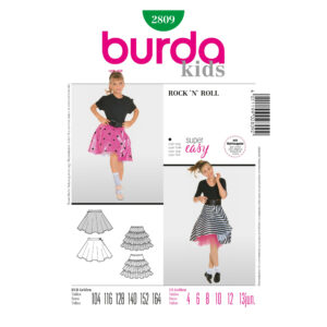 Burda Kids Schnittmuster Nr. 2809 - Fasching - Rock aus den 50ern - Rock `n` Roll