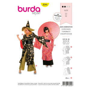 Burda Style Schnittmuster Nr. 3044 - Fasching - Kostüm - Asien-Kombination - Kimono