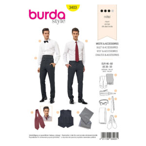 Burda Style Schnittmuster Nr. 3403 - Weste und  Accessoires für die Herren