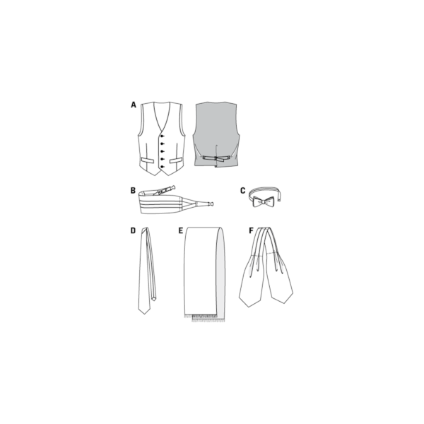 Burda Style Schnittmuster Nr. 3403 - Weste und  Accessoires für die Herren – Bild 9