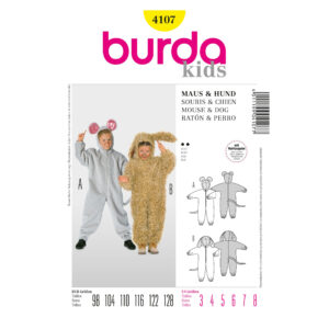 Burda Kids Schnittmuster Nr. 4107 - Fasching - Kostüm - Maus und Hund