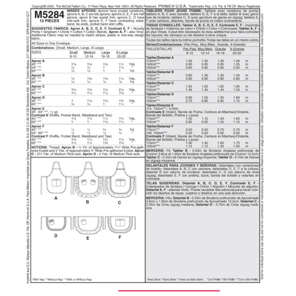 McCall's Schnittmuster M5284 - Schürzen - Küchenschürzen - Gartenschürzen – Bild 8