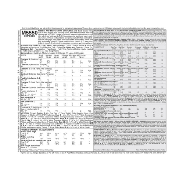 McCall's Schnittmuster M5550 - Kostüme - Weihnachtsmann - Weihnachtsfrau – Bild 6