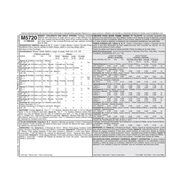 McCall's Schnittmuster M5720 - Schürzen für Mutter und Kind – Bild 6