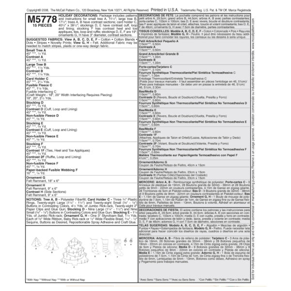 McCall's Schnittmuster M5778 - Deko für Weihnachten - Weihnachtsdekoration – Bild 9